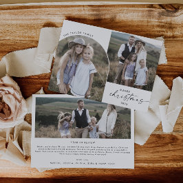 Modern Boho Arch 3 Familienjunges Fotos Weihnachte Feiertagskarte