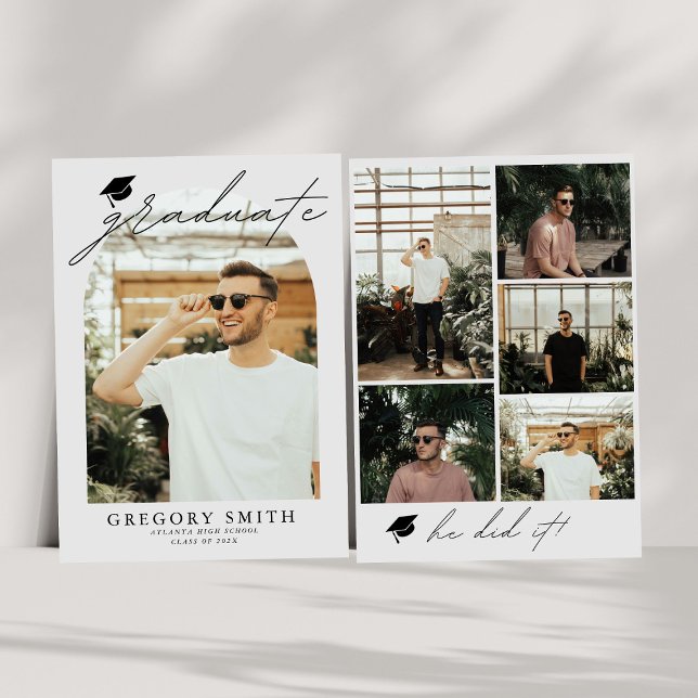 Modern Boho Arch 6 Fotos Abschluss Ankündigung (Von Creator hochgeladen)