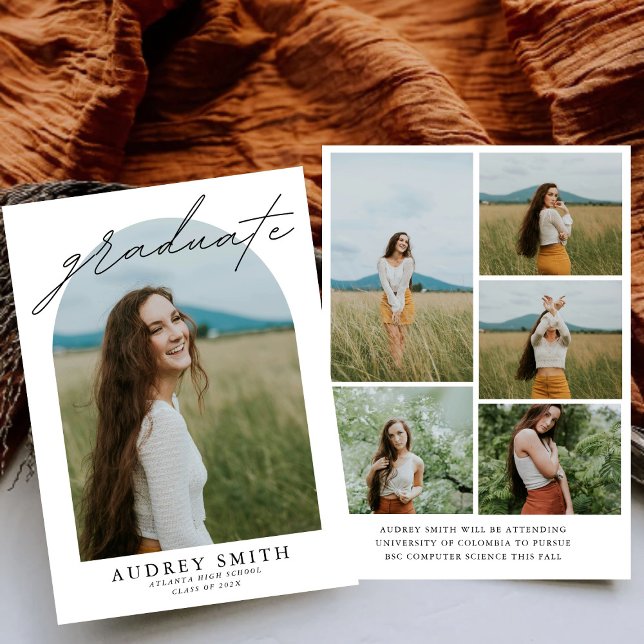 Modern Boho Arch 6 Fotos Abschluss Ankündigung (Von Creator hochgeladen)