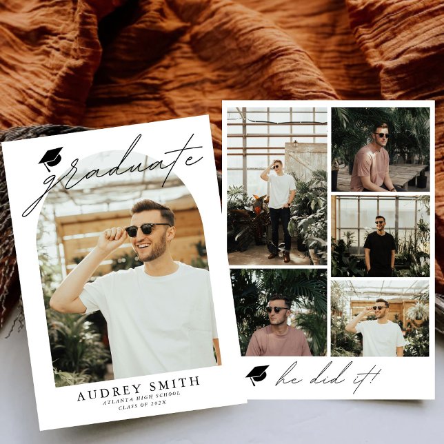 Modern Boho Arch 6 Fotos Abschluss Ankündigung (Von Creator hochgeladen)