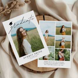 Modern Boho Arch 6 Photos Graduation Announcement Einladung