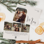 Modern Boho Arch Beige Merry Four Foto Feiertagskarte<br><div class="desc">Feiern Sie die Saisonfreuden mit dieser modernen Bohobarschbeige mit vier Foto-Urlaubskarte. Das einzigartige und chic bearbeitbare Skript schafft eine Touch von Charme und Individualität. Das schlichte, elegante Schwarz-Weiß-Design mit einem klassischen böhmischen Bogen erinnert an ein skurriles Winterambiente. Der minimale und zarte festliche Schriftart verleiht Kreativität und Charme. Mit einem sauberen...</div>