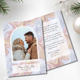 Modern Boho Arch Blue Holiday Grußkarte Feiertagskarte