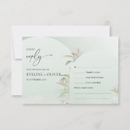Modern Boho arch dusty green eucalyptus blush RSV RSVP Karte