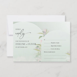 Modern Boho arch dusty green eucalyptus blush RSV RSVP Karte