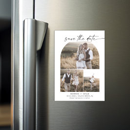 Modern Boho Arch Foto Collage Save the Date Magneteinladung