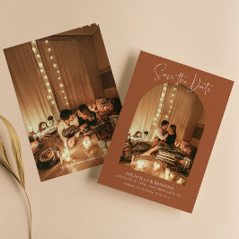 Modern Boho Arch Foto Terracotta auf dem Monte Tam Save The Date