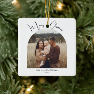 Modern Boho Arch Frohe Weihnachten Keramikornament