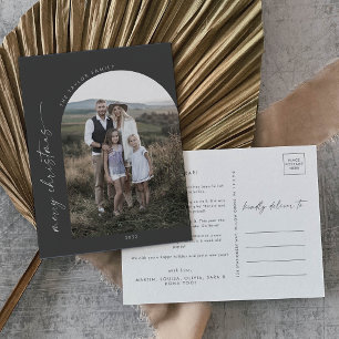 Modern Boho Arch Graues Weihnachtsgebäck Feiertagspostkarte