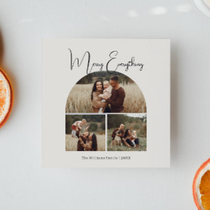 Modern Boho Arch Green Merry Alles 3 Foto Feiertagskarte