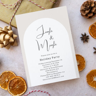 Modern Boho Arch Jingle & Mingle Weihnachts-Party Einladung