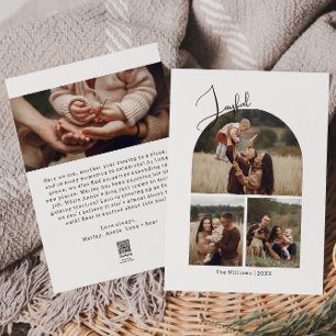 Modern Boho Arch Joyful Vier Foto Weihnachten