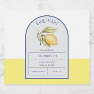 Modern Boho Arch Lemons Limoncello Hochzeitsflasch Alkoholflaschenetikett