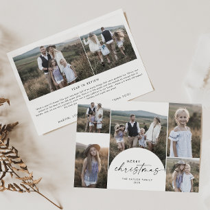 Modern Boho Arch Multi Foto Familiennachrichten We Feiertagskarte