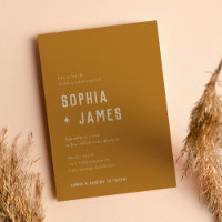 Modern Boho Arch Ochre Orange Typography Wedding