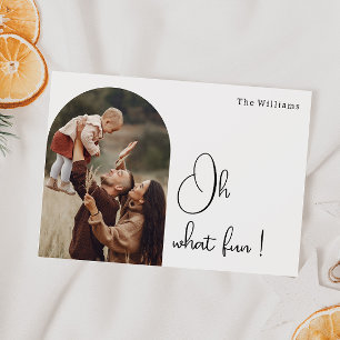 Modern Boho Arch Oh, was Spaß ein Foto Feiertagskarte