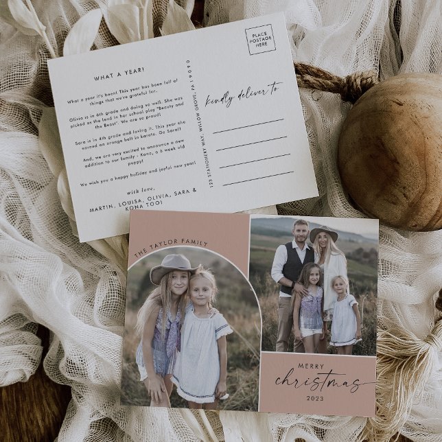 Modern Boho Arch Salmon 3 Fotos Weihnachten (Von Creator hochgeladen)