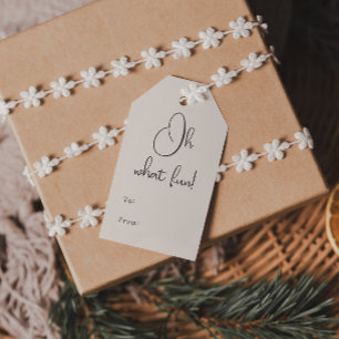 Modern Boho Beige Oh, was Spaß zu und von Geschenkanhänger