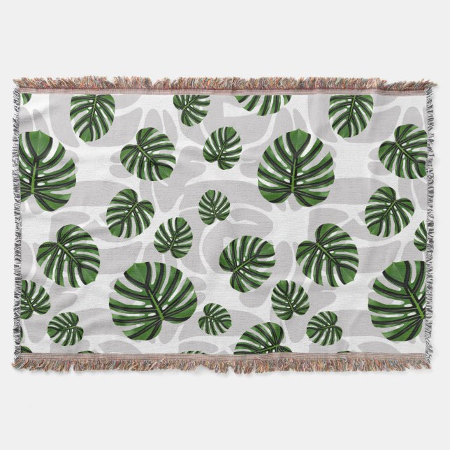 Modern Boho Botanical Leaves Pattern Decke (Vorderseite)