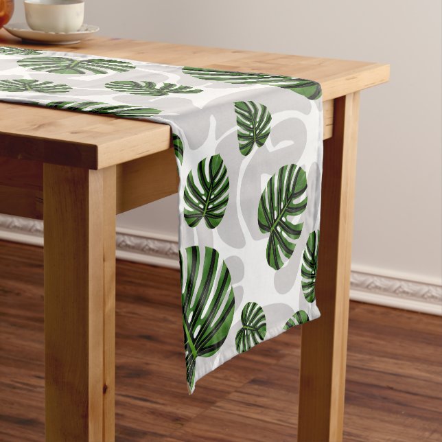 Modern Boho Botanical Leaves Pattern Kurzer Tischläufer (Beispiel)