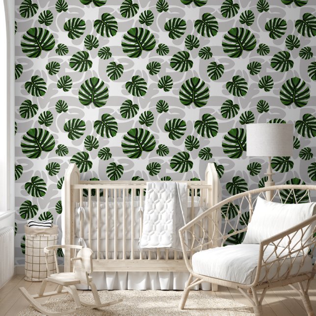 Modern Boho Botanical Leaves Pattern Tapete (Kinder)