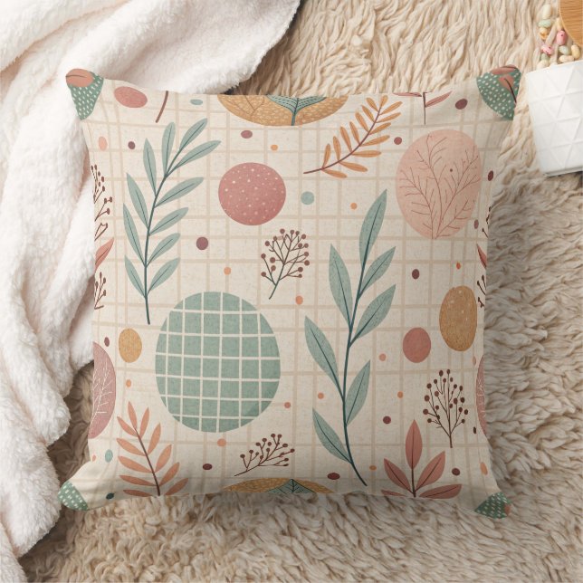 Modern Boho Botanisch | Minimalistisch & Geometris Kissen (Decke)
