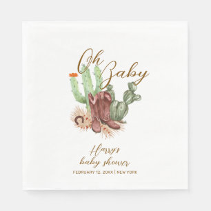 Modern Boho Cactus Cowboy Shoes Baby Shoes Dusche Serviette