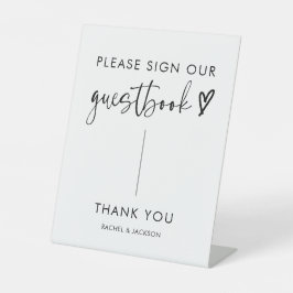 Modern Boho Calligraphy Wedding Guestbook Sign Sockelschild