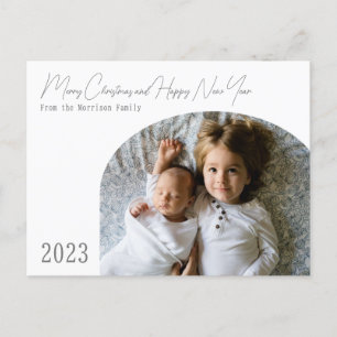 Modern Boho Chic Arch Weihnachtskarte Feiertagspostkarte