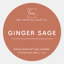Modern Boho Chic Clay Logo Candle Round Label Runder Aufkleber