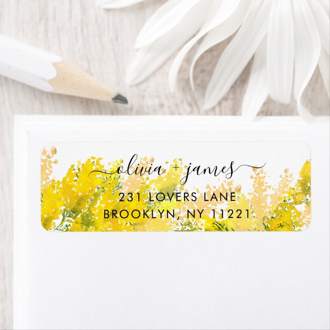Modern Boho Chic Mustard Yellow Floral Watercolor (Insitu)