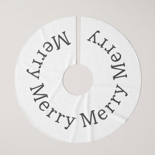 Modern Boho Christmas Merry Tree Skirt Polyester Weihnachtsbaumdecke