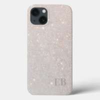 Modern Boho Cream Glitzer Subtle Initials Monogram