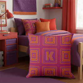 Modern Boho Custom Monogram Geometric Kissen