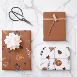 Modern Boho Dried Orange Watercolor Geschenkpapier Set