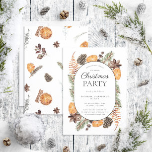 Modern Boho Dried Orange Weihnachts-Party Einladung