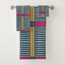 Modern Boho Ethnic Geometric Multi Aquamarin