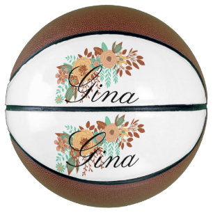 Modern Boho Floral Basketball