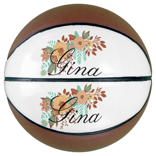 Modern Boho Floral Basketball (Vorderseite)