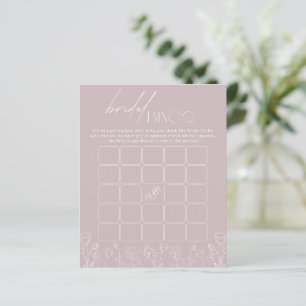 Modern Boho Floral Brautparty Bingo Game