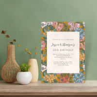 Modern Boho Floral Mustard Yellow Birthday Party