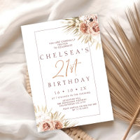 Modern Boho Floral Palm 21. Geburtstag