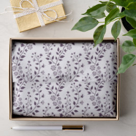Modern Boho Floral Pattern Plum White Seidenpapier