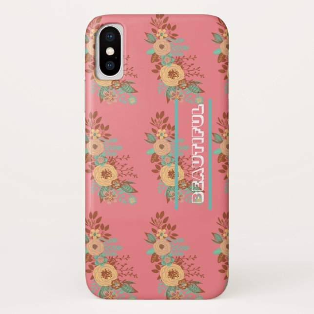 Modern Boho Floral Pink Case-Mate iPhone Hülle (Rückseite)
