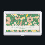 Modern Boho floral rosa grüne Farbe Custom Visitenkarten Dose<br><div class="desc">Modernes Boho floral rosa grüne farbige Visitenkarte Fall</div>
