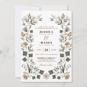 Modern Boho Folk Hochzeitseinladung Einladung
