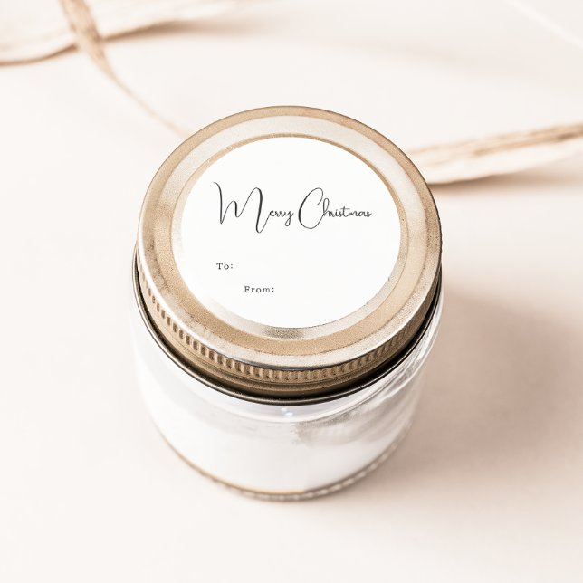 Modern Boho frohe Weihnachten bis von Runder Aufkleber (Von Creator hochgeladen)