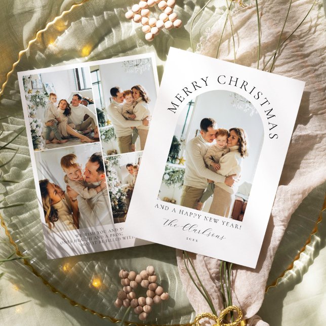 Modern Boho Frohe Weihnachten & Glück Neues Jahr Einladung (Von Creator hochgeladen)