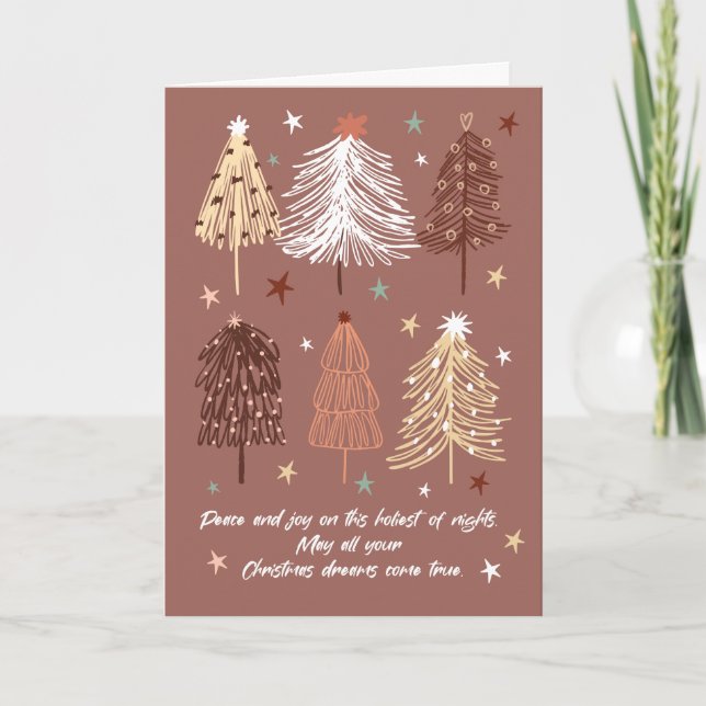 Modern Boho Frohe Weihnachten / Neujahr Card Dankeskarte (Vorderseite)