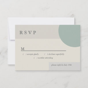 Modern Boho Geometric Abstrakt Green Gray Taupe RSVP Karte